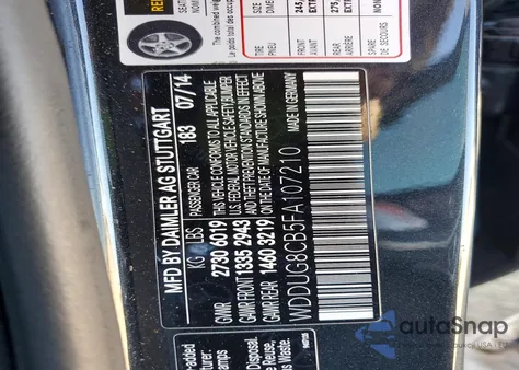 2015 Mercedes-Benz S 550 из США, поврежденный, VIN WDDUG8CB5FA107210